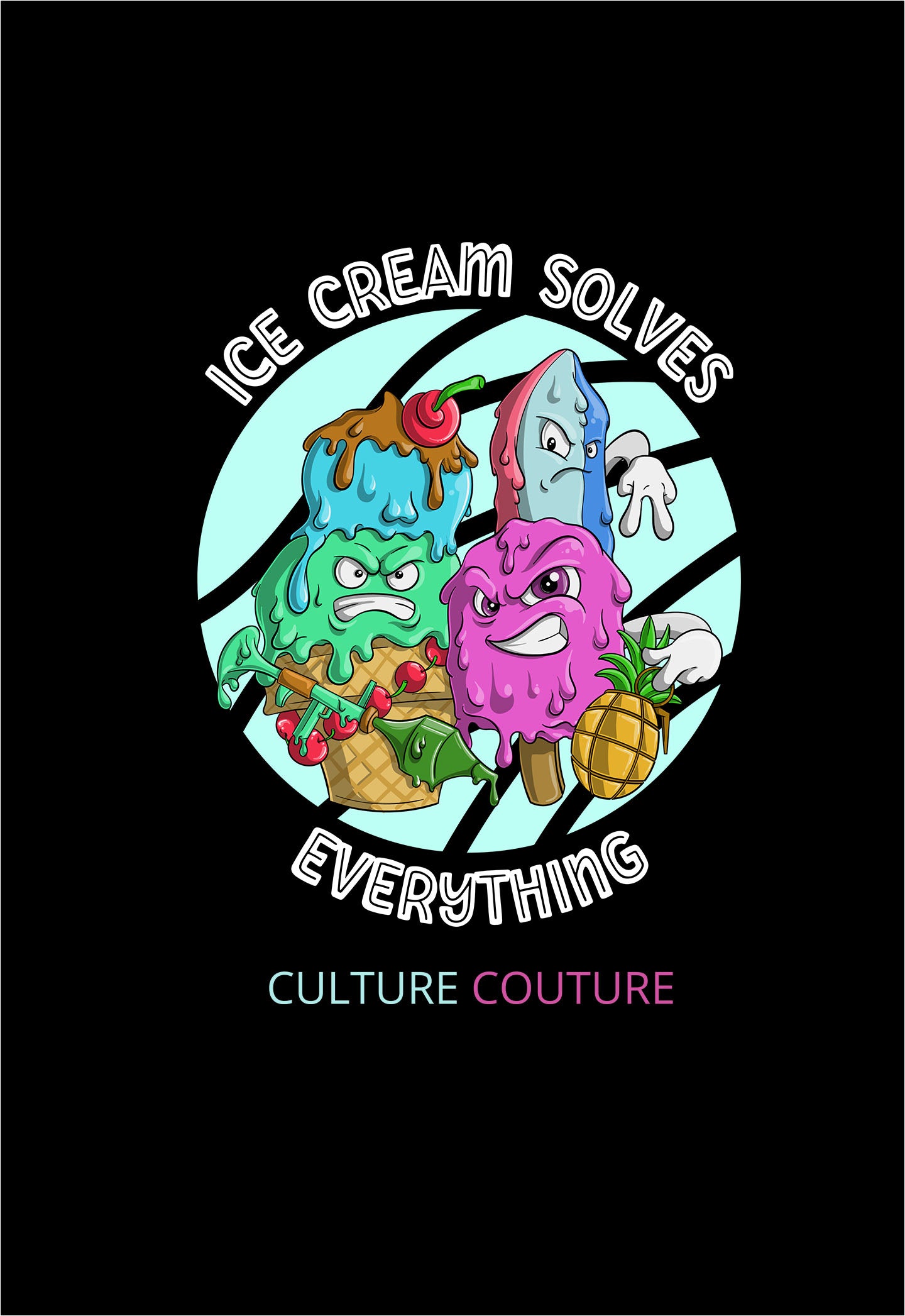 Ice Cream Solves Everything T-Shirt/Black