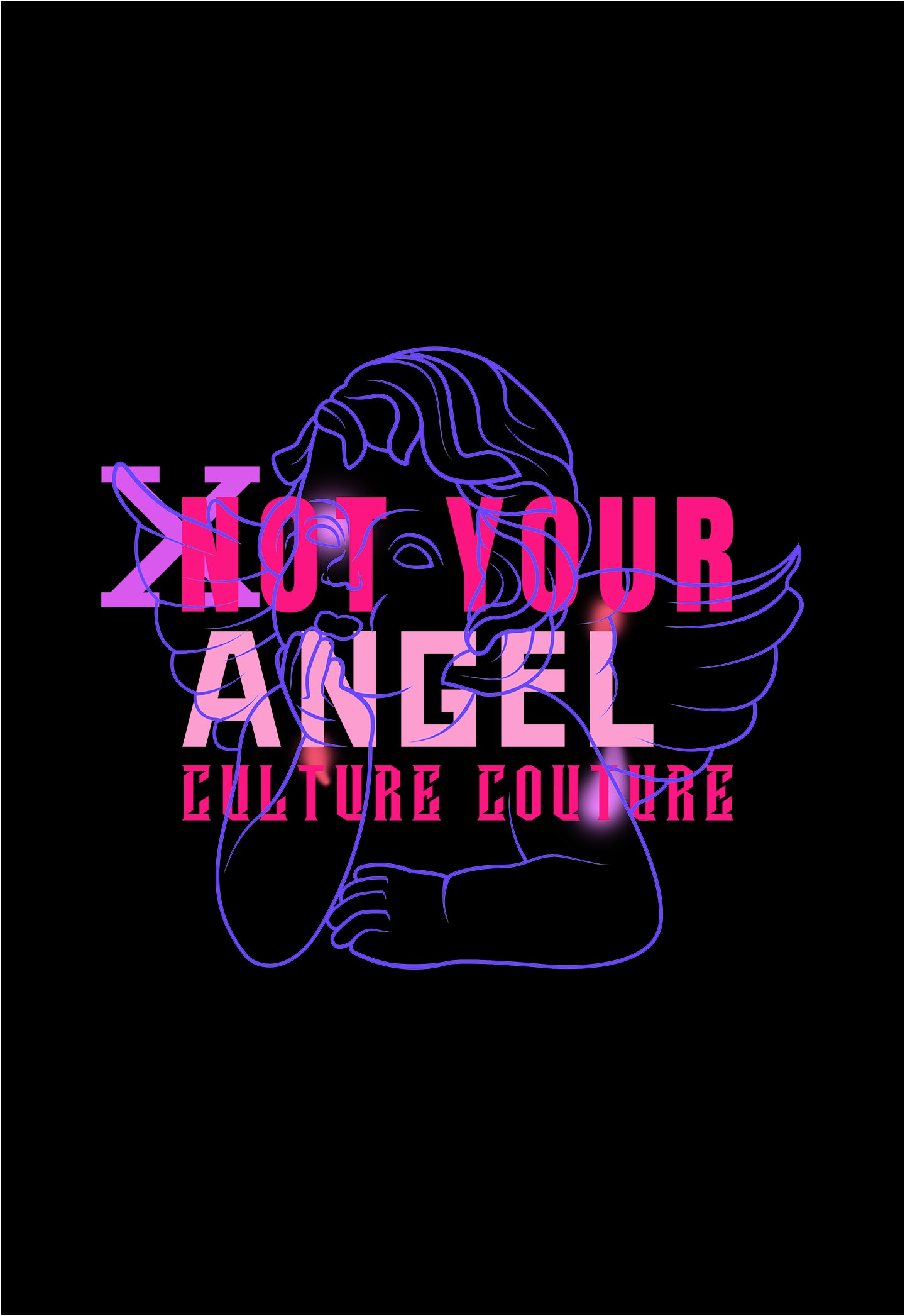 Not Your Angel Candy T-Shirt/Black
