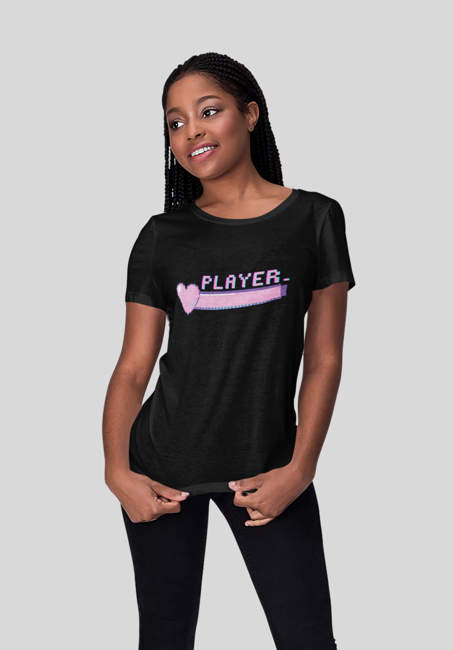 Player Gaming Double-Sided/T-Shirt/Black